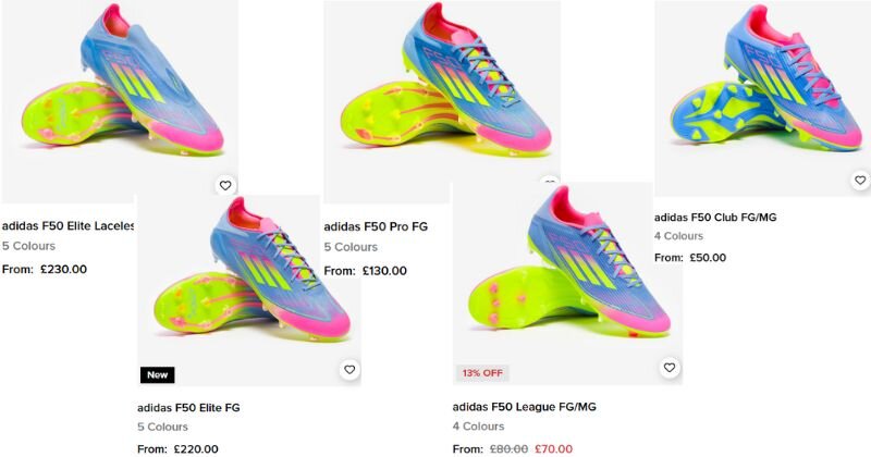 adidas f50 prices